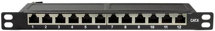 LogiLink NP0069 12 Port Patch-Panel 254 mm (10") CAT 6 0.5 HE