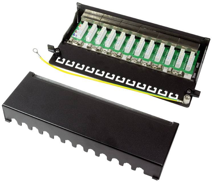 Ein geöffneter Spleißkasten, der mehrere Glasfaserverbindungen zeigt. Der Deckel ist zur Seite gelegt.