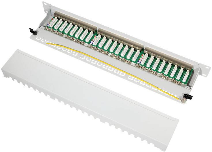 LogiLink NP0060 24 Port Patch-Panel 483mm (19") CAT 6a 1 HE Grau