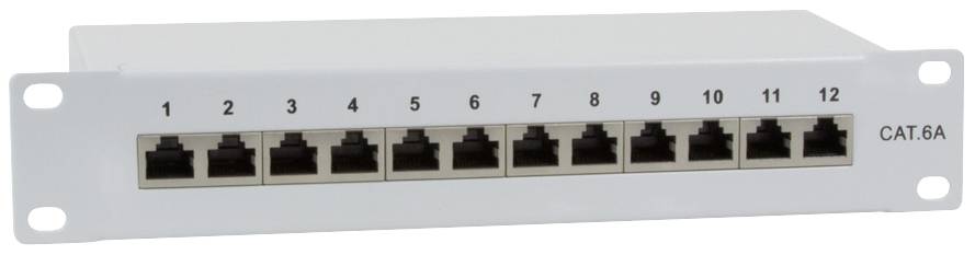 LogiLink NP0052 12 Port Patch-Panel 254 mm (10") CAT 6a 1 HE