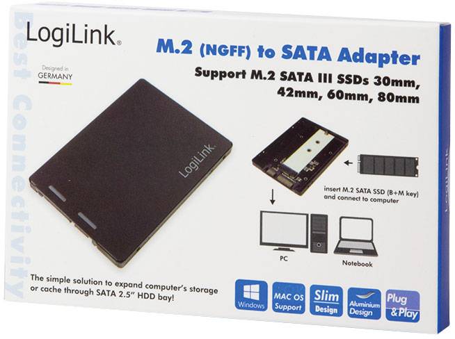 LogiLink AD0019 M.2-Festplatten-Gehäuse SATA 6 Gb/s