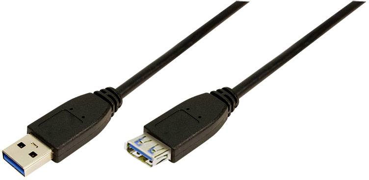 USB-Verlängerungskabel mit USB 3.0-Stecker und Buchse für schnellere Datenübertragung.
