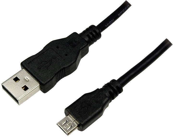 LogiLink USB-Kabel USB 2.0 USB-A Stecker, USB-Micro-B Stecker 1.80m Schwarz