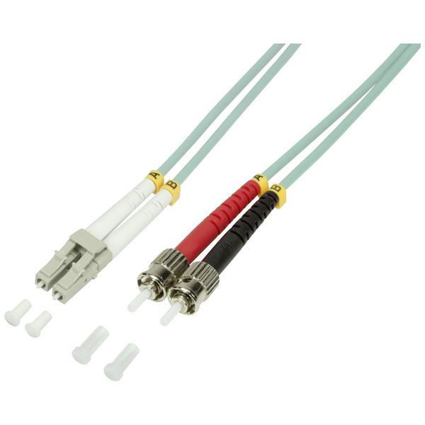 LogiLink FP3LT05 Glasfaser LWL Anschlusskabel [1x LC-Stecker - 1x ST-Stecker] 50/125 µ Multimode OM3 5.00m