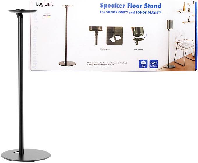 LogiLink BP0083 Lautsprecher-Ständer Bodenständer, Drehbar Schwarz 1St.