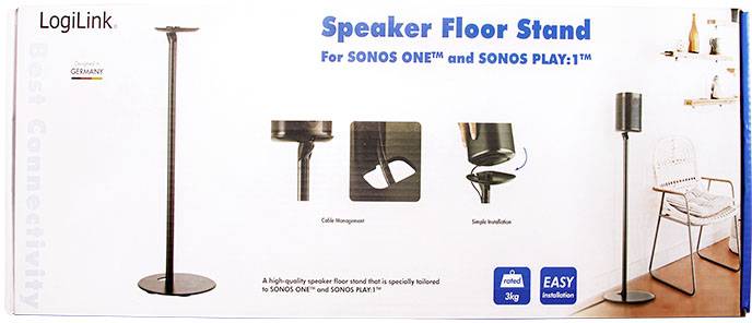 LogiLink BP0083 Lautsprecher-Ständer Bodenständer, Drehbar Schwarz 1St.