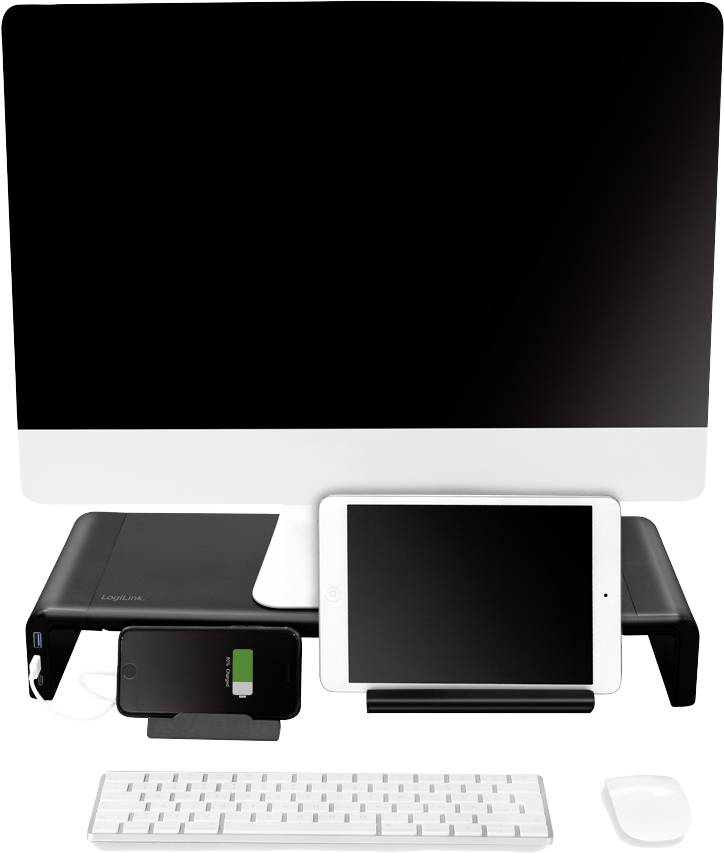 LogiLink BP0141 Monitor-Erhöhung Höhen-Bereich: 8cm (max) Schwarz