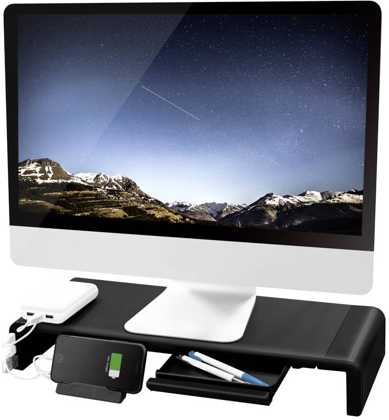 LogiLink BP0141 Monitor-Erhöhung Höhen-Bereich: 8cm (max) Schwarz