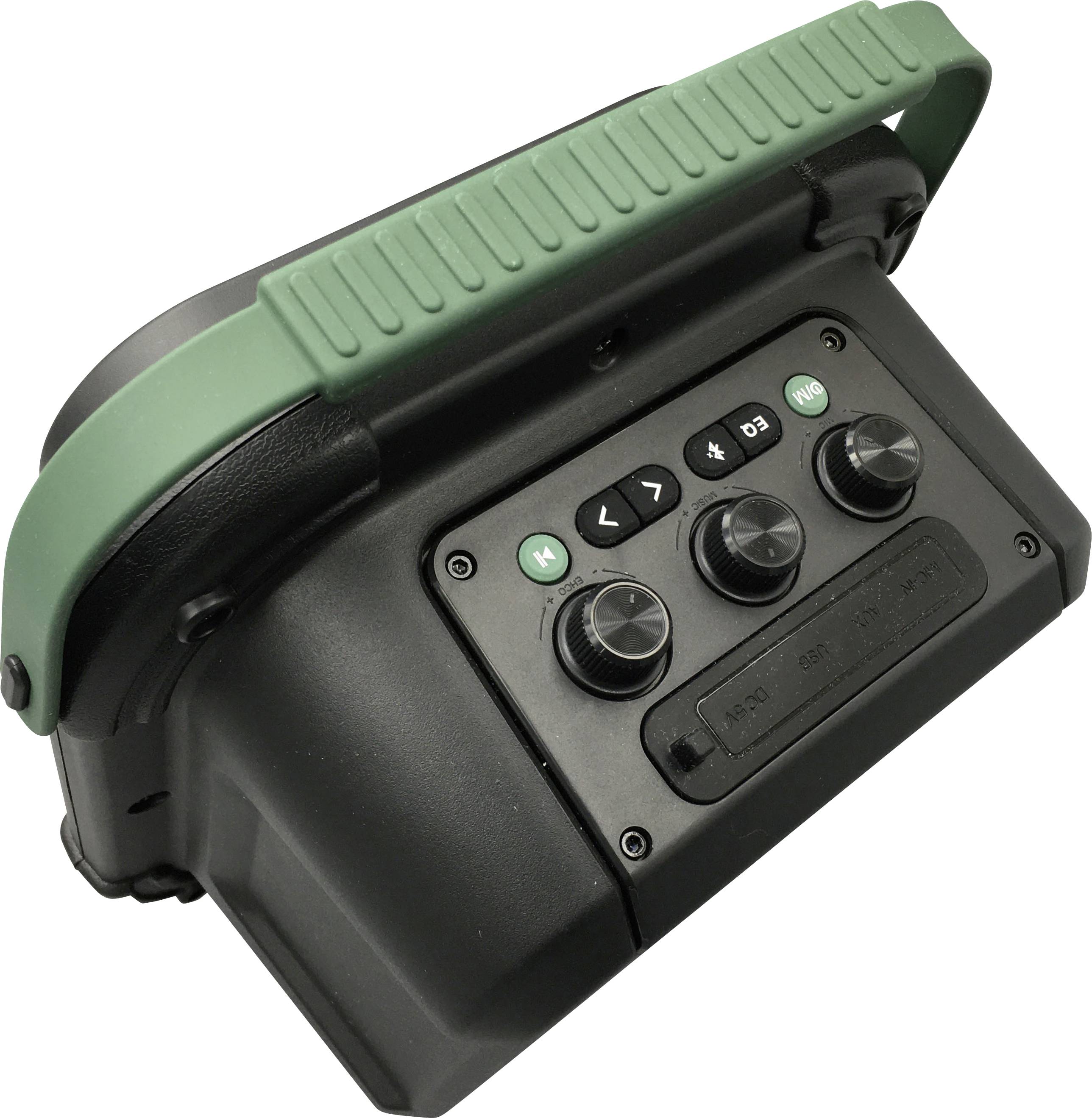 Reflexion OS01BT Baustellenradio UKW AUX, Bluetooth®, USB Inkl. Karaoke-Funktion, spritzwassergeschützt, wiederaufladbar Grün