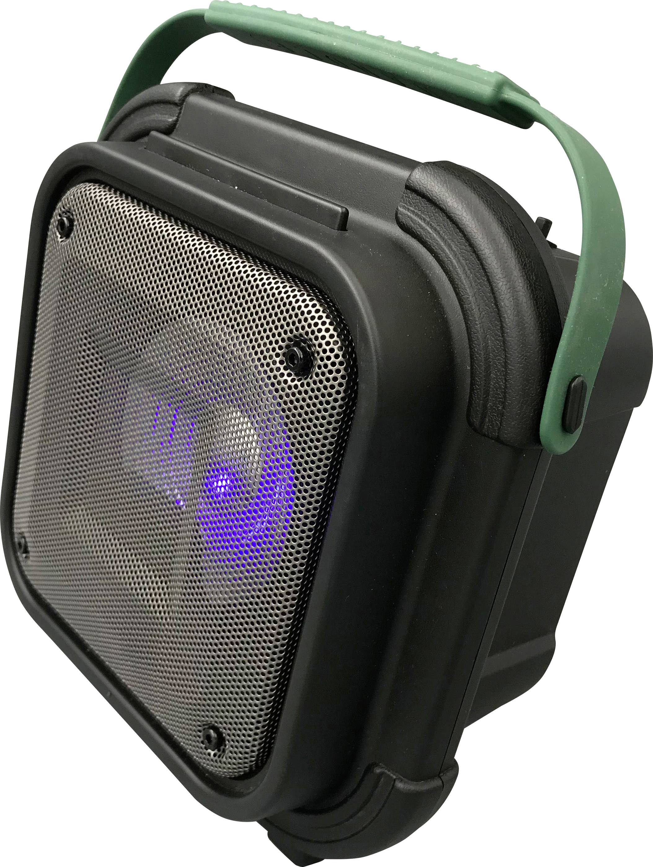 Reflexion OS01BT Baustellenradio UKW AUX, Bluetooth®, USB Inkl. Karaoke-Funktion, spritzwassergeschützt, wiederaufladbar Grün