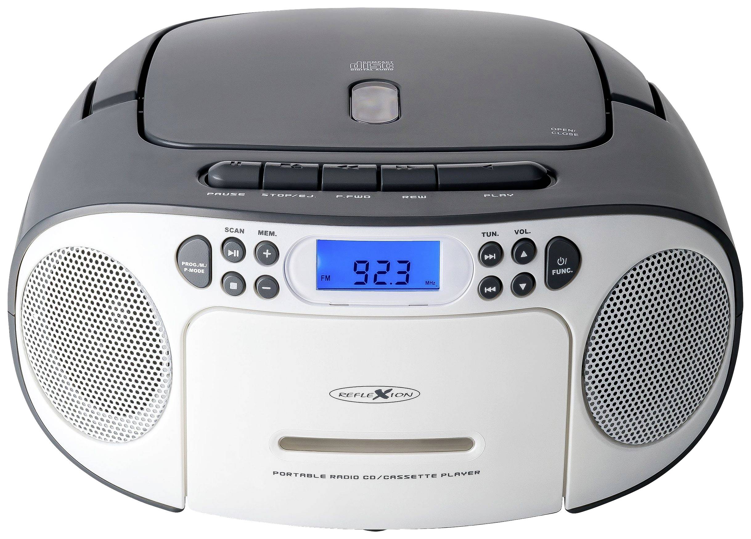 Reflexion RCR2260GR CD-Radio UKW AUX, CD, Kassette Grau-Weiß