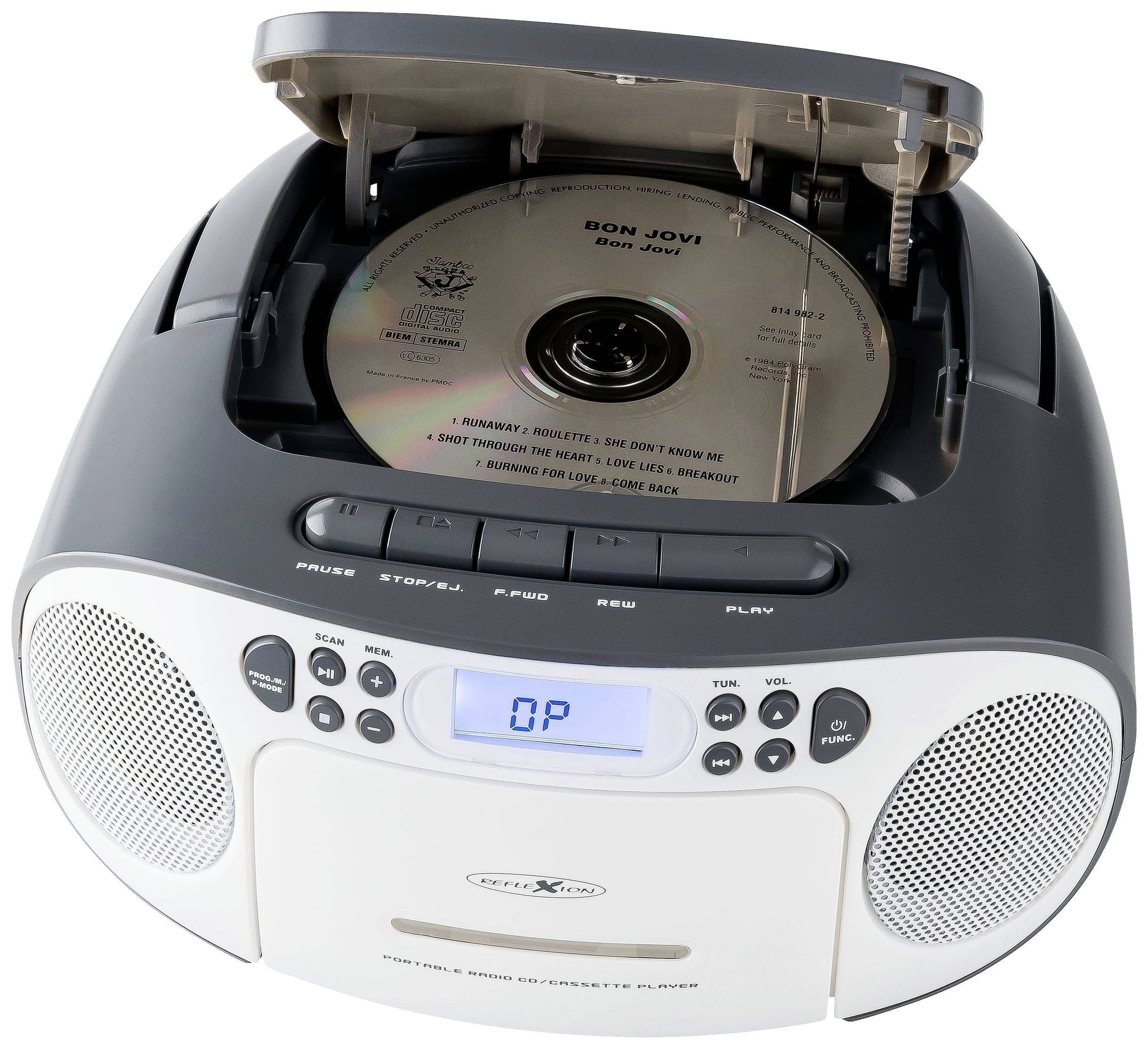 Reflexion RCR2260GR CD-Radio UKW AUX, CD, Kassette Grau-Weiß
