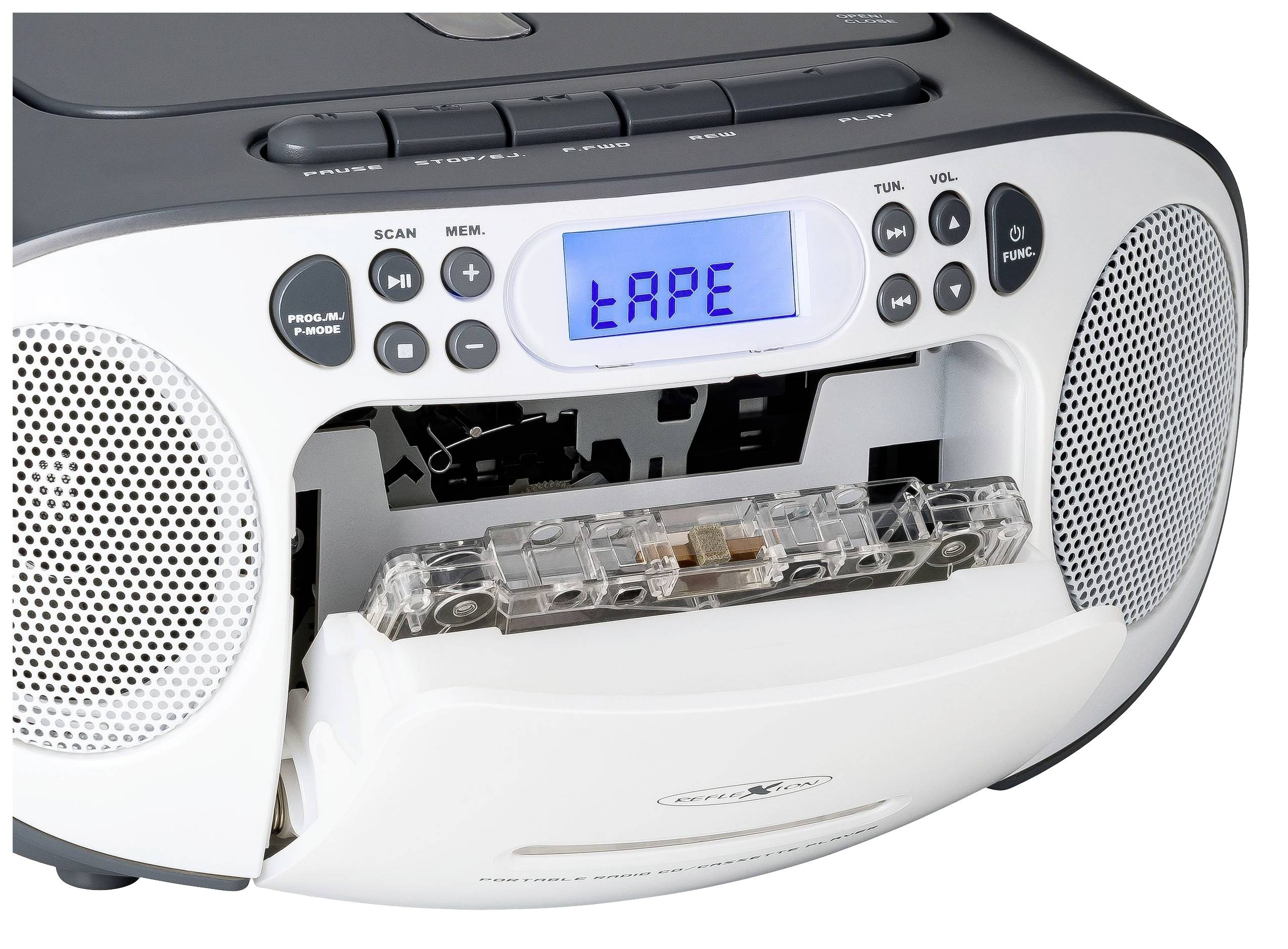 Reflexion RCR2260GR CD-Radio UKW AUX, CD, Kassette Grau-Weiß