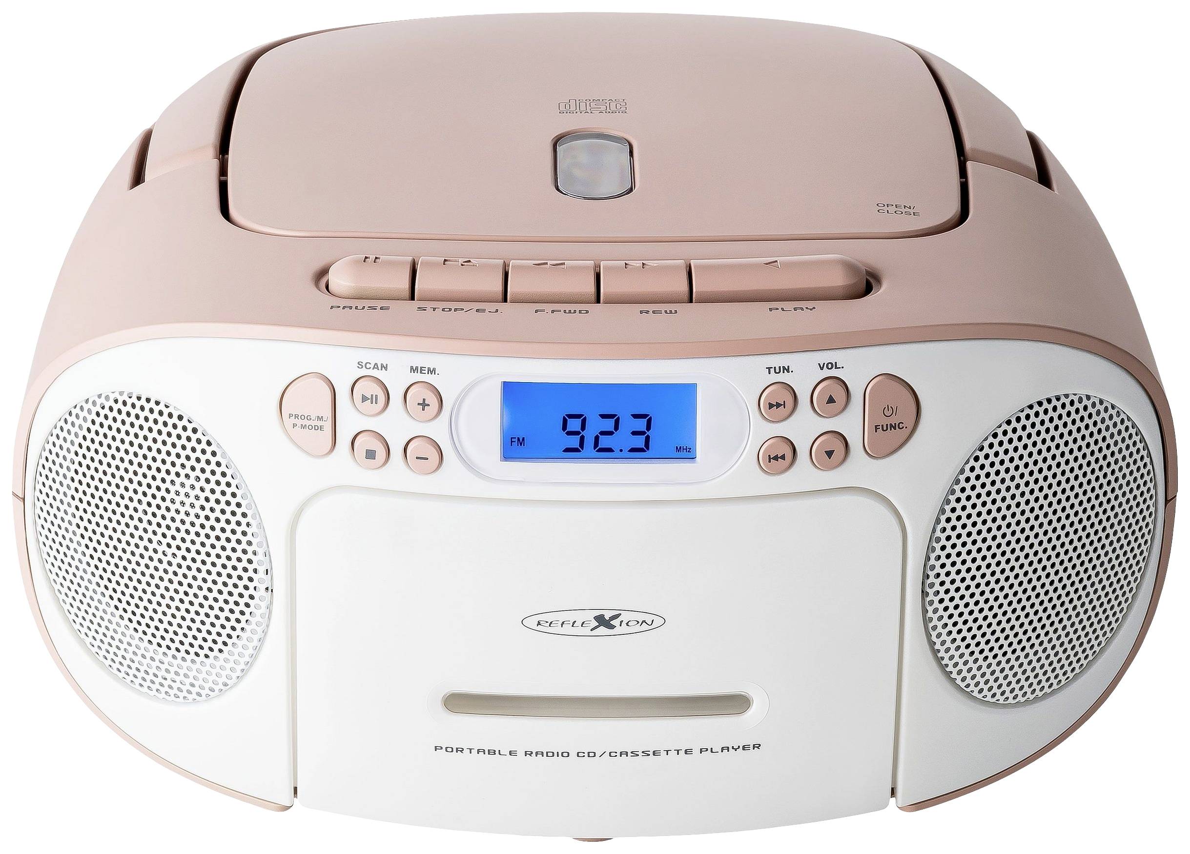 Reflexion RCR2260PK CD-Radio UKW AUX, CD, Kassette Pink, Weiß