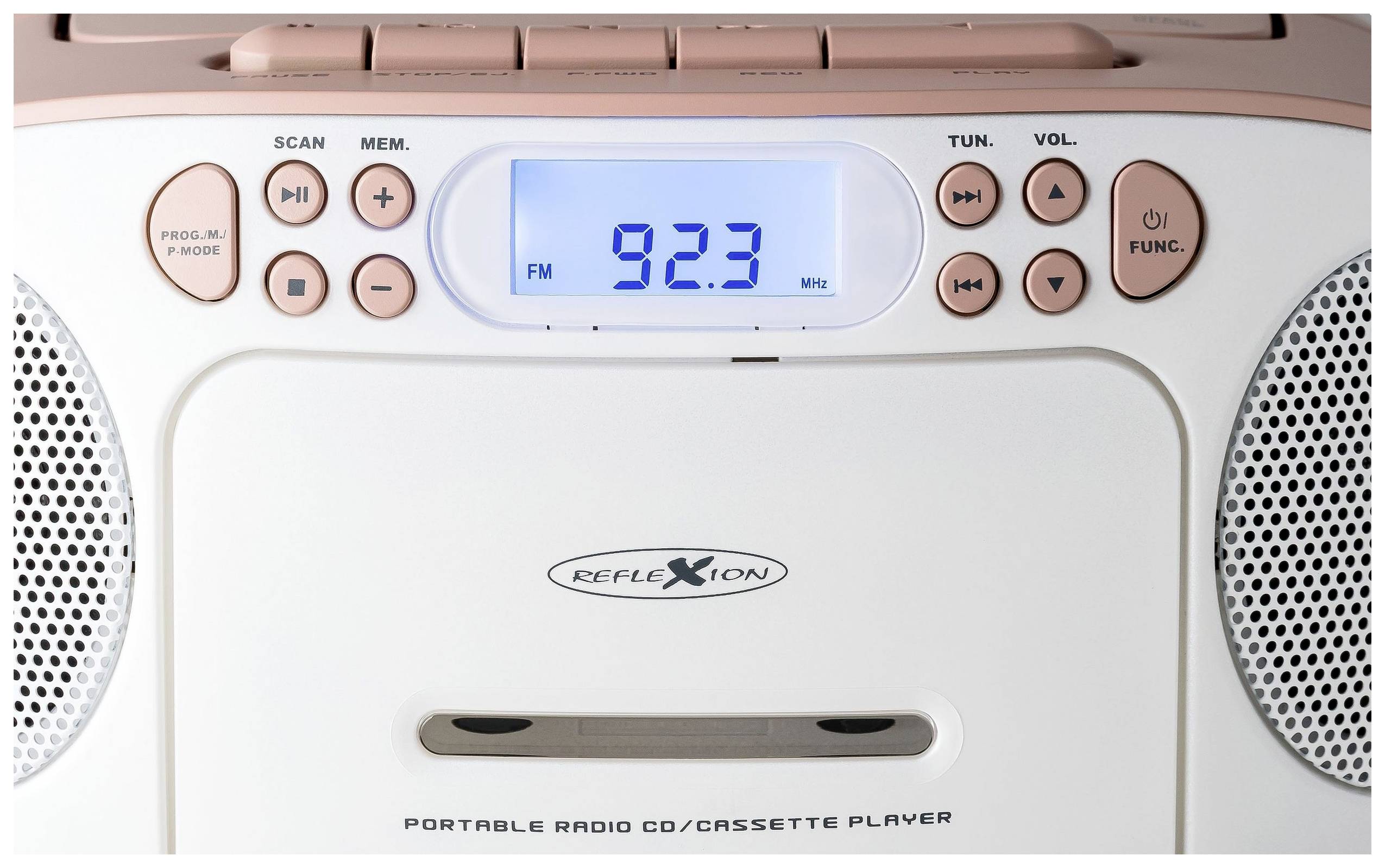 Reflexion RCR2260PK CD-Radio UKW AUX, CD, Kassette Pink, Weiß
