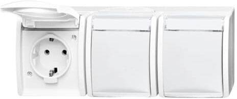 ABB 2CKA002084A0716 Schutzkontakt-Steckdose IP44 Reinweiß (RAL 9010), Weiß