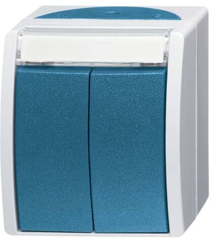 ABB 2CKA001484A0374 Taster IP44 Lichtgrau (RAL 7035), Blau-Grün
