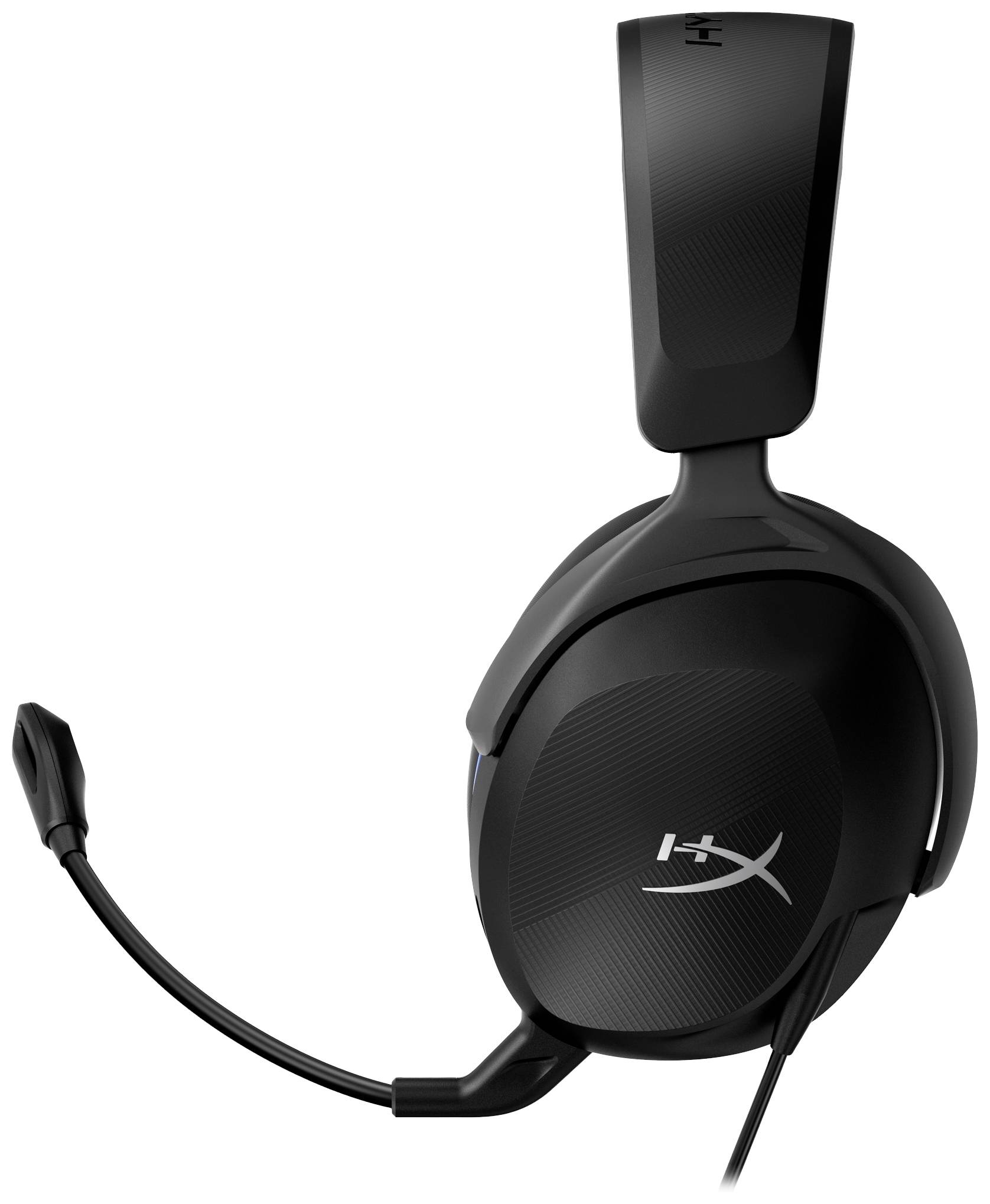 Schwarzes Gaming-Headset mit Mikrofon, geeignet für Computer- und Konsolenspiele.