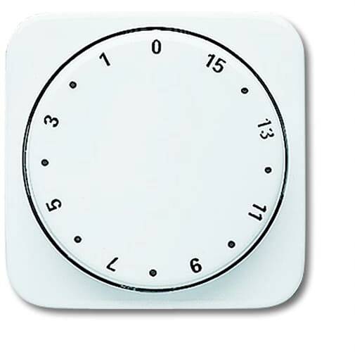 Analoge Küchenuhr mit Zahlen von 0 bis 15 und Markierungen für Minuten auf einem weißen Zifferblatt.