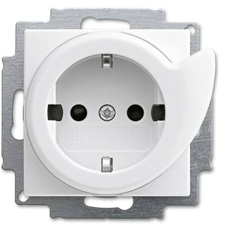 Busch-Jaeger Einsatz Schutzkontakt-Steckdose Weiß, Reinweiß (RAL 9010) 2CKA002011A6241 1St.