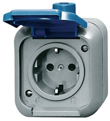 ABB 2CKA002083A0368 Schutzkontakt-Steckdose IP44 Blau, Enzianblau (RAL 5010)