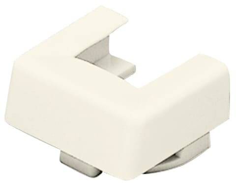 Winkeladapter in cremefarbener Farbe, aus Kunststoff, für Kabelmanagement oder als Abstandshalter bei Installationen.