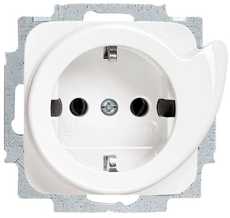 Busch-Jaeger Einsatz Schutzkontakt-Steckdose Reinweiß (RAL 9010), Weiß 2CKA002011A2605 1 St.