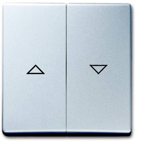 Busch-Jaeger Abdeckung Jalousie-Schalter Allwetter 44 (IP44) Weißaluminium (RAL 9006), Aluminium 2CKA001731A1971 1St.