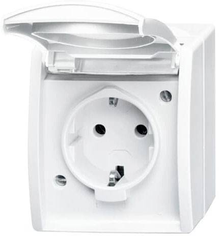 ABB 2CKA002083A0831 Schutzkontakt-Steckdose IP44 Weiß, Reinweiß (RAL 9010)