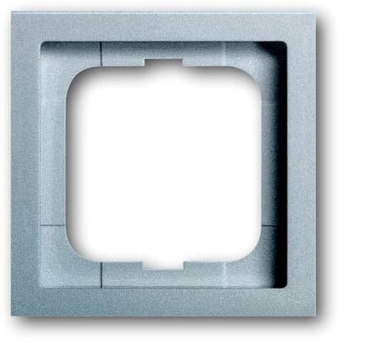 Ein grauer, quadratischer Schalterrahmen mit abgerundeten Ecken kann für Lichtschalterinstallationen verwendet werden.