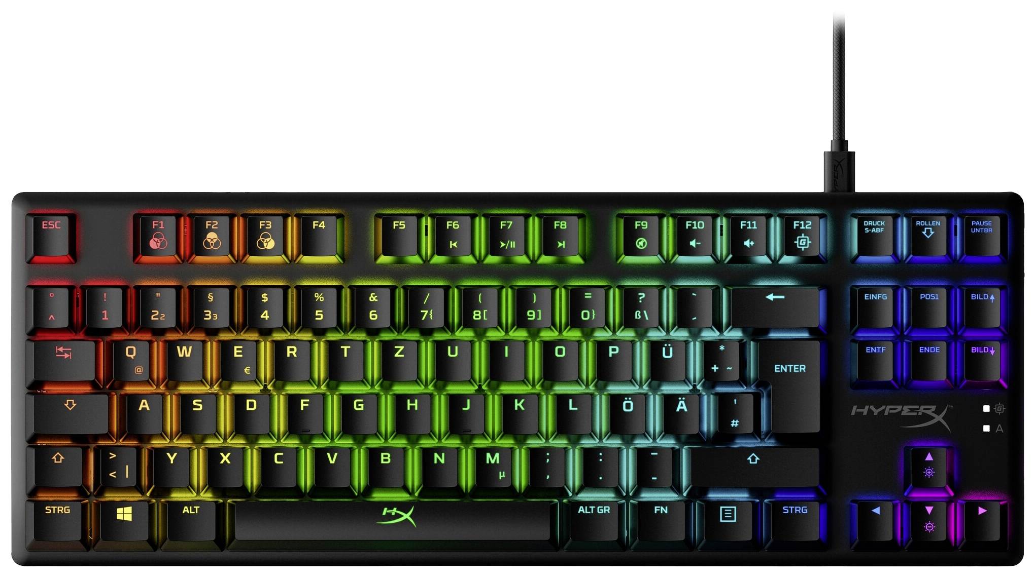 HyperX Alloy Origins Core Tenkeyless DE Kabelgebunden Gaming-Tastatur Deutsch, QWERTZ Schwarz Beleuchtet