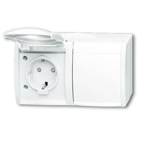 ABB 2CKA002084A0723 Schutzkontakt-Steckdose IP44 Weiß, Reinweiß (RAL 9010)