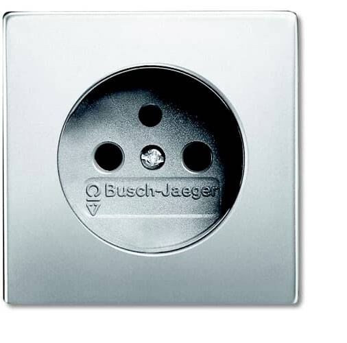 ABB 2CKA002099A0243 Steckdosen-Abdeckung Steckdosen-Abdeckung Anzahl Reihen 1 Metall Edelstahl 1polig 16 A 250 V 1 St.