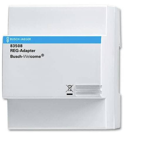 'Busch-Jaeger 83508 REG-Adapter' für Busch-Welcome-System, weißes Gehäuse, Installationsgerät.