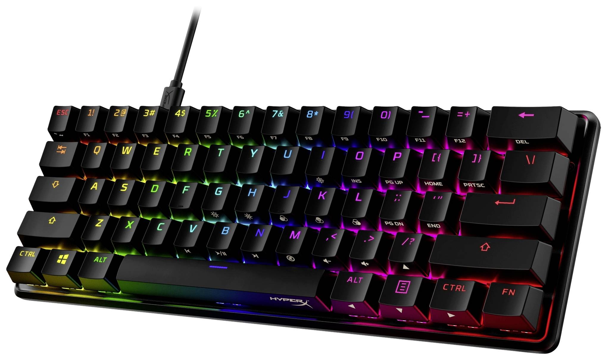 HyperX Alloy Origins 60 DE Kabelgebunden Gaming-Tastatur Deutsch, QWERTZ Schwarz Beleuchtet