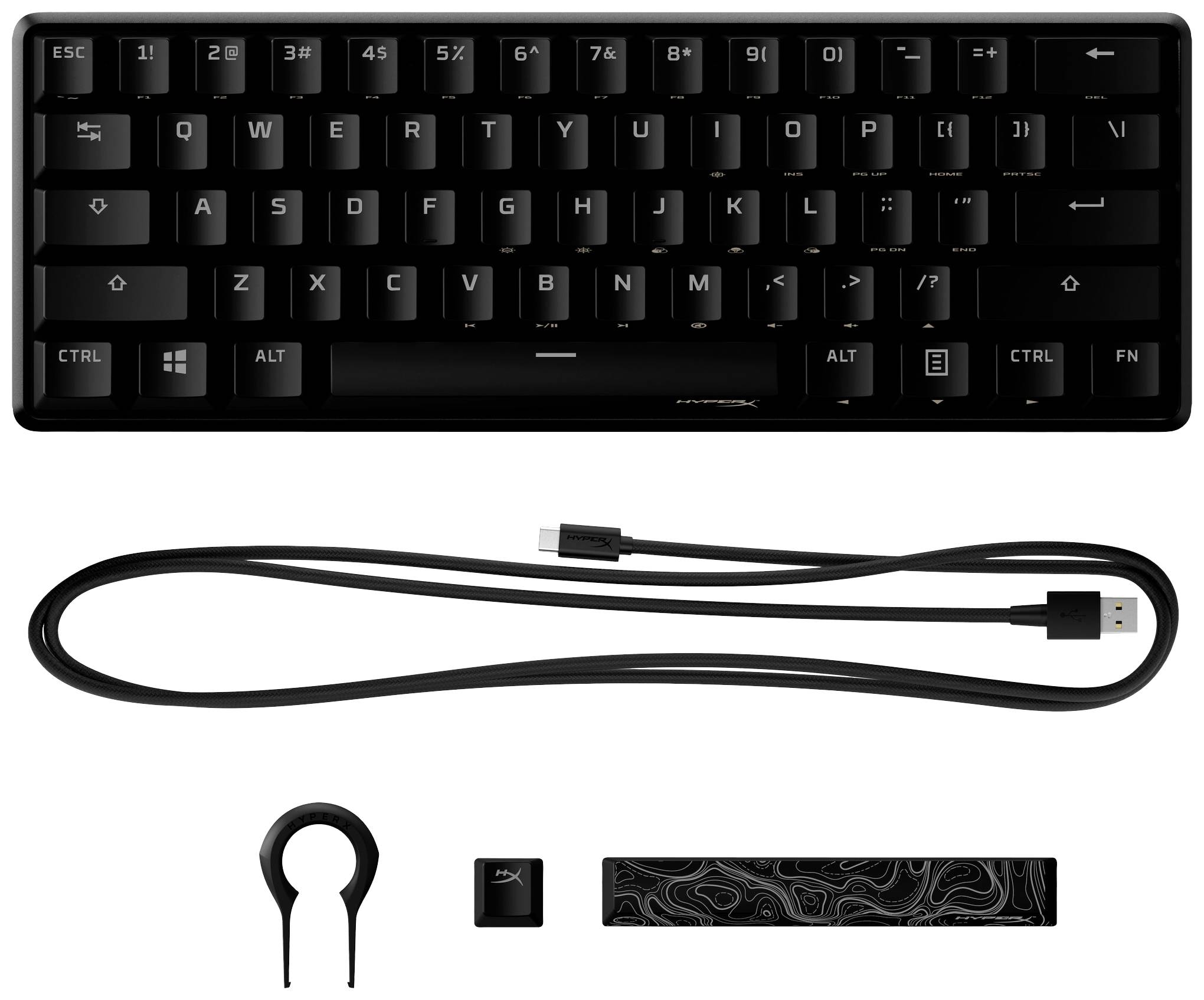 HyperX Alloy Origins 60 DE Kabelgebunden Gaming-Tastatur Deutsch, QWERTZ Schwarz Beleuchtet