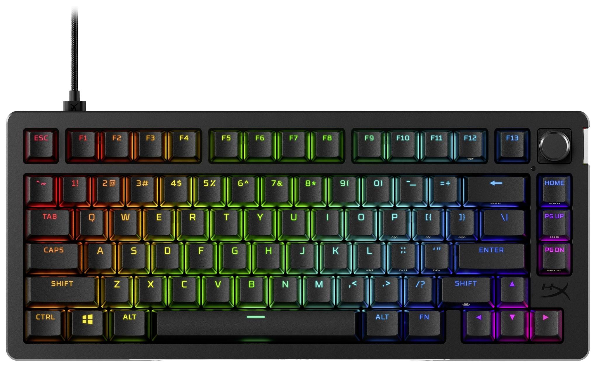 HyperX Alloy Rise Gaming 75-GR Kabelgebunden Gaming-Tastatur Deutsch, QWERTZ Schwarz Beleuchtet