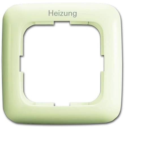 Grünlicher Rahmen mit der Aufschrift 'Heizung' oben. Der Rahmen ist leer und hat eine quadratische Form.