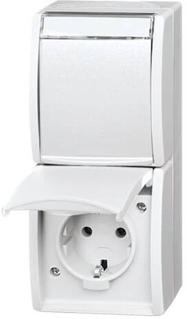 ABB 2CKA002084A0714 Schutzkontakt-Steckdose IP44 Weiß, Reinweiß (RAL 9010)
