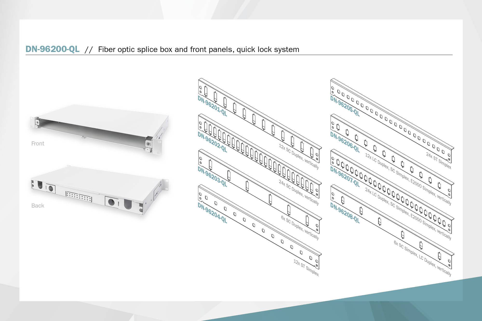 Digitus DN-96200-QL LWL-Patchpanel Unbestückt 1 HE