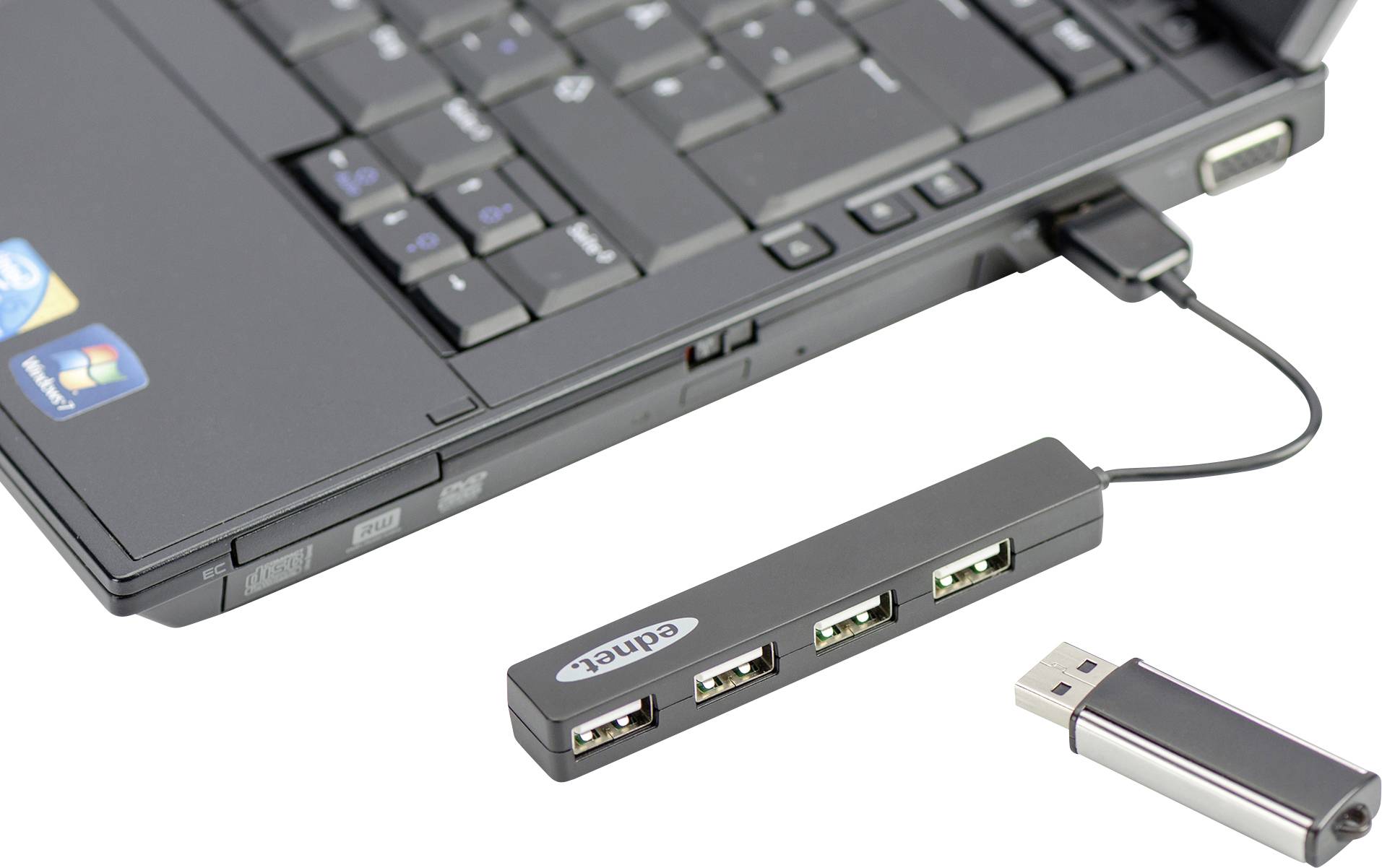 ednet 85040 4 Port USB 2.0-Hub Schwarz