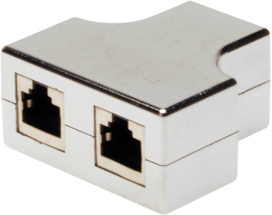 Digitus RJ45 Netzwerk Adapter CAT 5, CAT 5e [2x RJ45-Stecker - 1x RJ45-Stecker] Grau