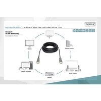 Digitus HDMI / Glasfaser Anschlusskabel HDMI-A Stecker, HDMI-A Stecker 30.00m Schwarz AK-330125-300-S 4K UHD HDMI-Kabel Digitus HDMI / Glasfaser Anschlusskabel HDMI-A Stecker, HDMI-A Stecker 30.00m Schwarz AK-330125-300-S 4K UHD HDMI-Kabel