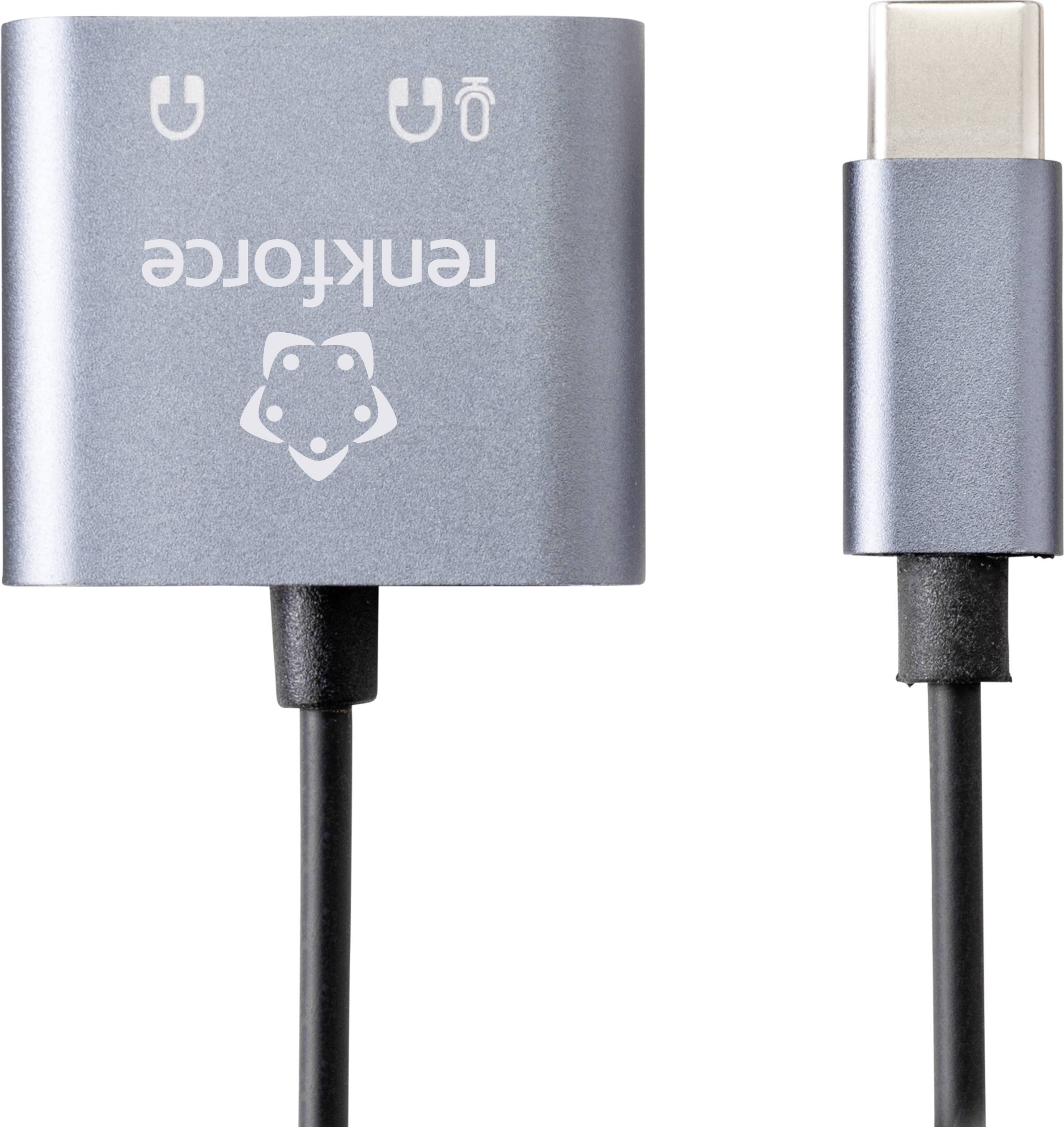 Renkforce Audio Adapter [1x USB-C® Stecker - 2x 3.5 mm-Buchse] RF-4671302