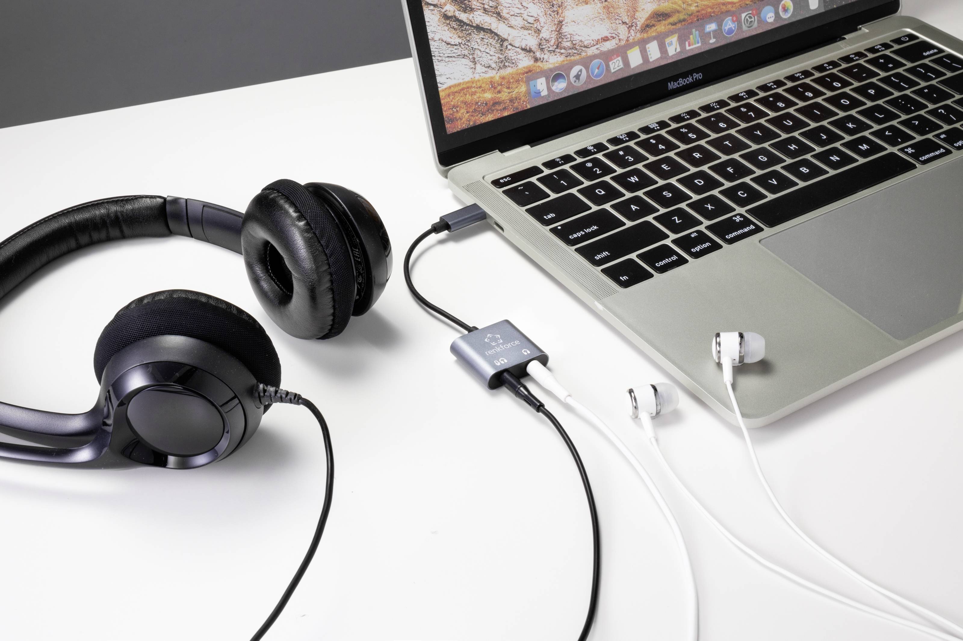 Renkforce Audio Adapter [1x USB-C® Stecker - 2x 3.5 mm-Buchse] RF-4671302
