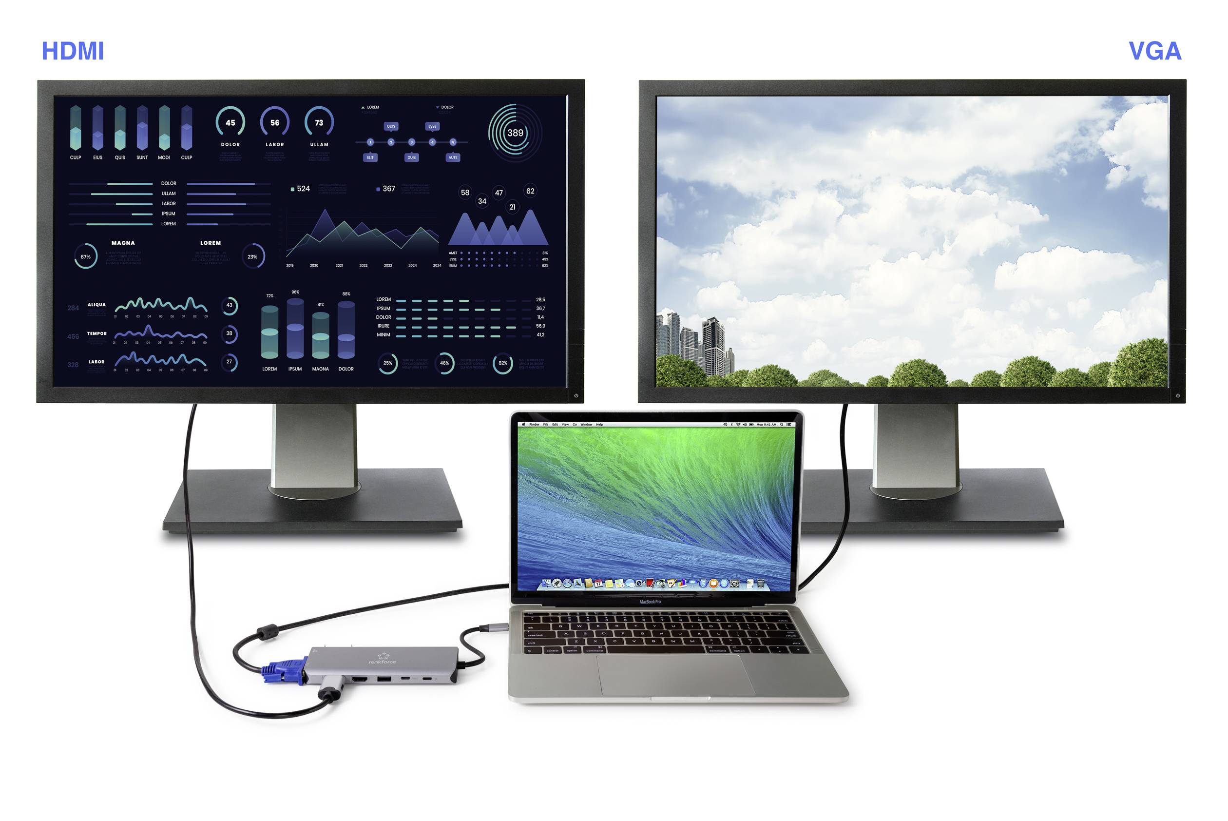 Renkforce RF-4671332 USB-C® Notebook Dockingstation Passend für Marke (Notebook Dockingstations): Universal USB-C® Power Delivery