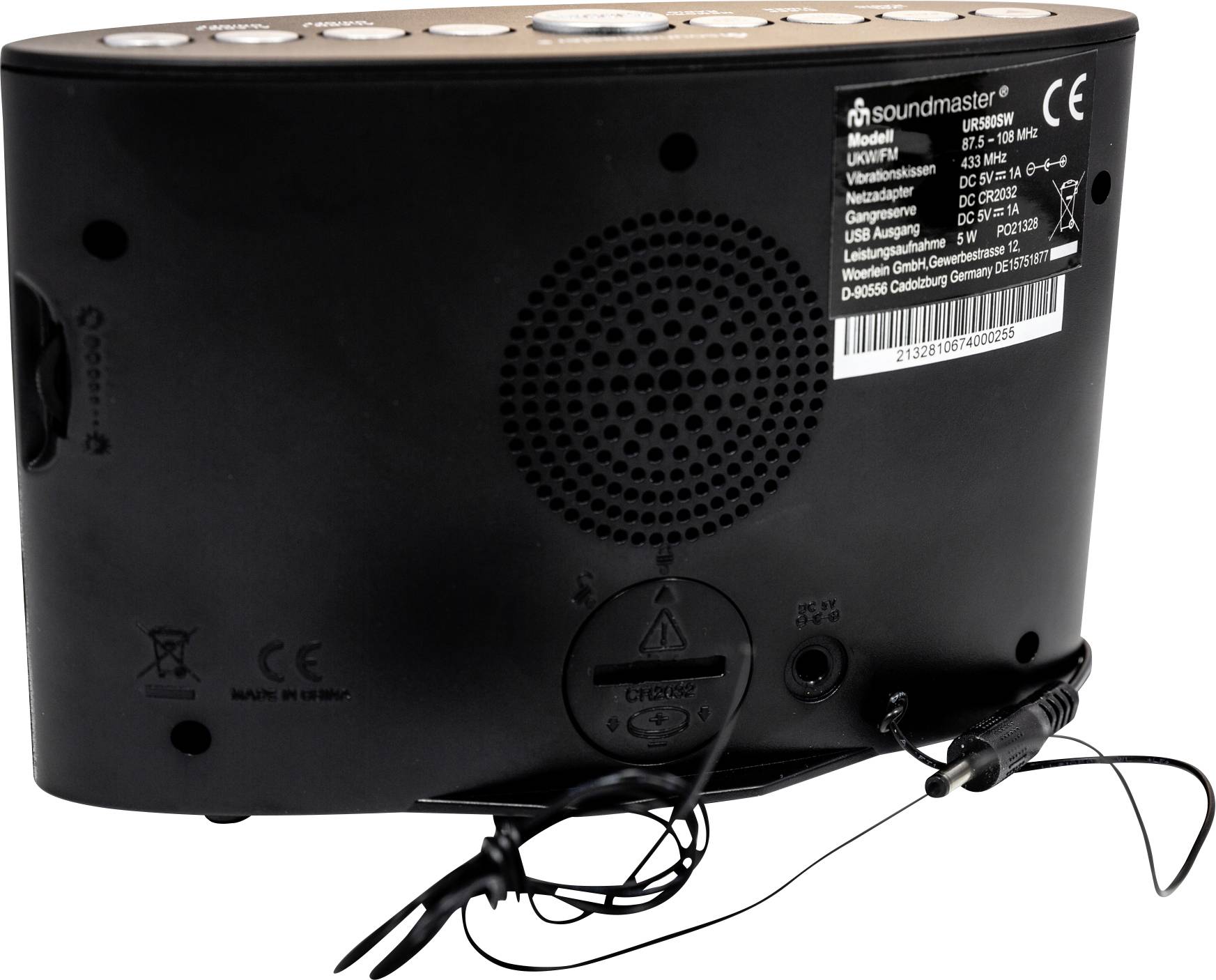 soundmaster UR580SW Radiowecker UKW UKW, USB Akku-Ladefunktion Schwarz