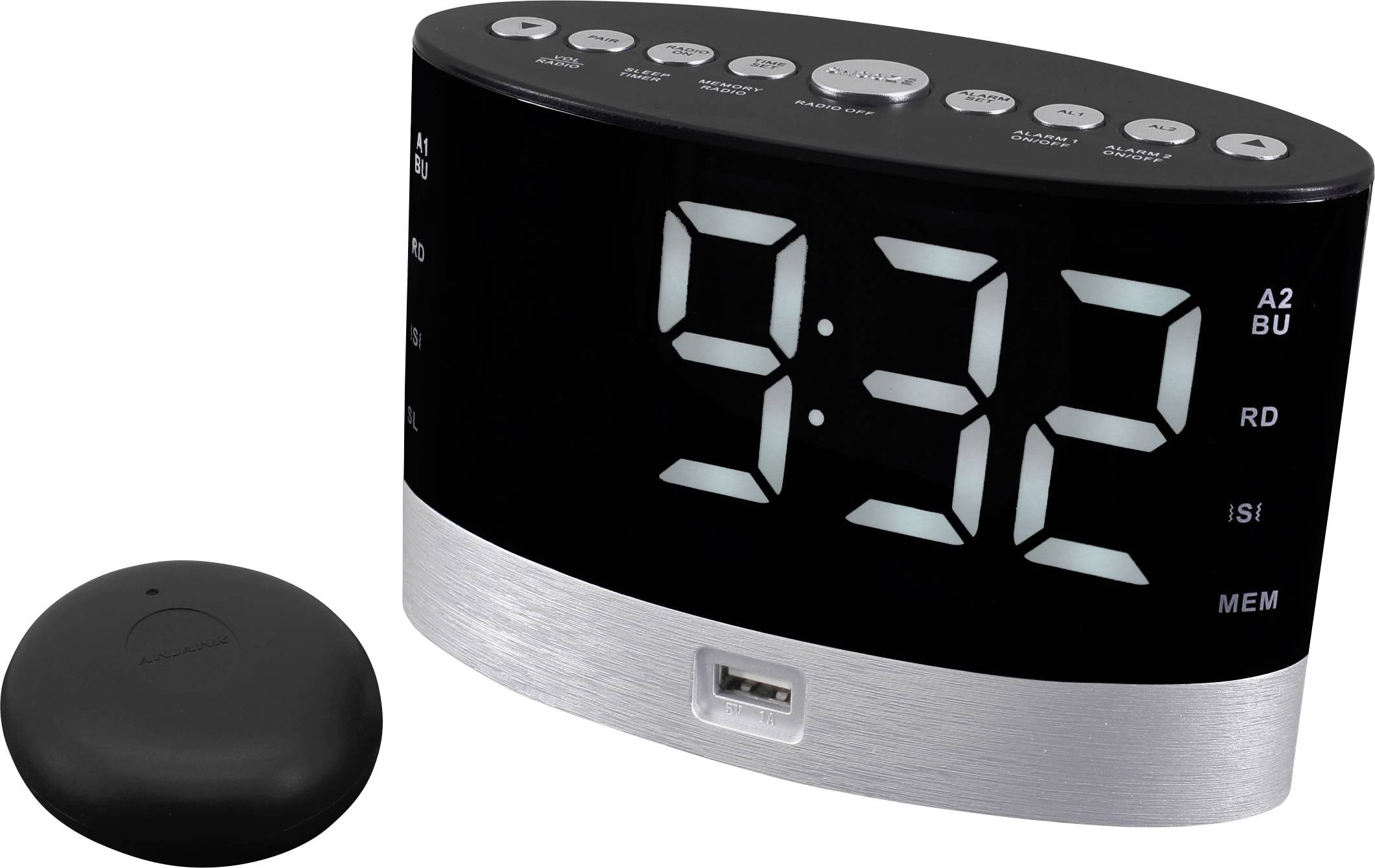 soundmaster UR580SW Radiowecker UKW UKW, USB Akku-Ladefunktion Schwarz