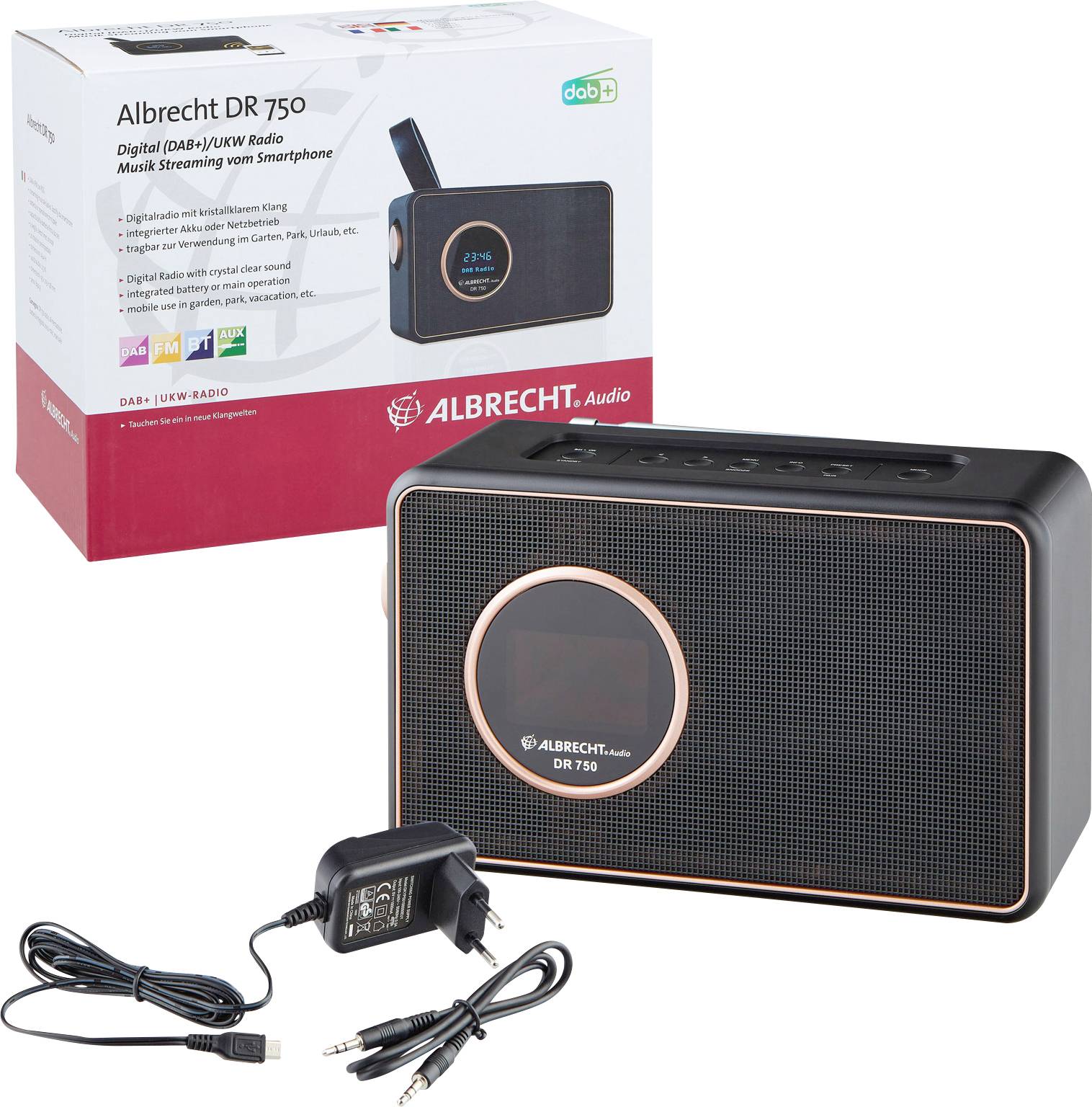 Albrecht DR 750 Tischradio DAB+, DAB, UKW Schwarz