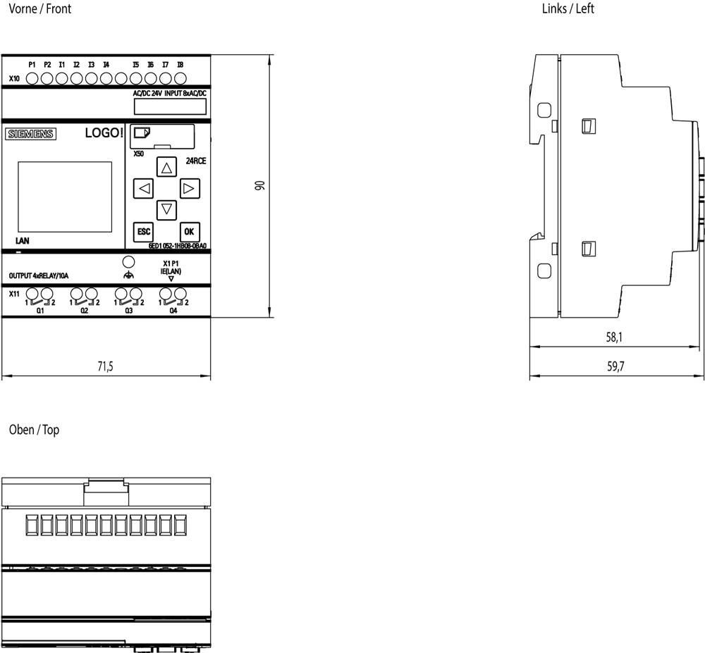 Siemens 6ED1052-1FB08-0BA1 SPS-Steuerungsmodul 115 V/DC, 230 V/DC, 115 V/AC, 230 V/AC
